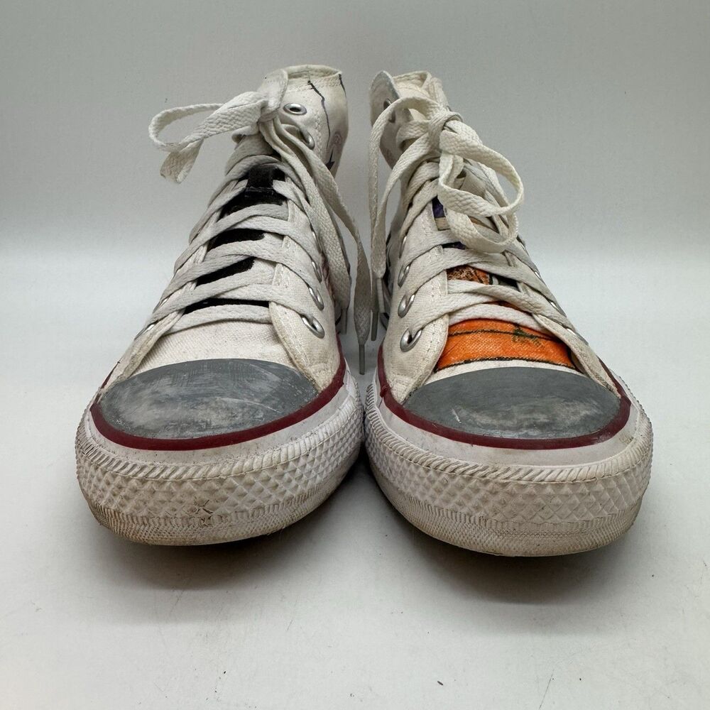 Converse All Star Hi Optical White Canvas Shoes M7650 Women's 9 Hand Painted Cat - Picture 8 of 12